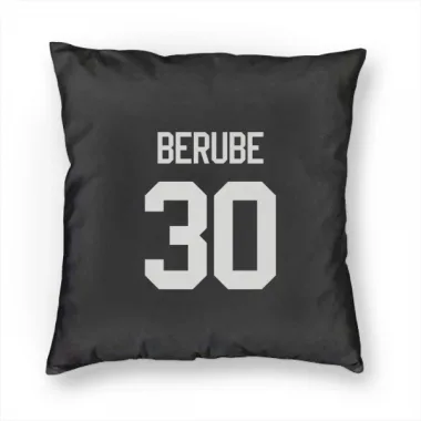 Gray New York Islanders Jean-Francois Berube  Dark  Pillow Cover (18 X 18)